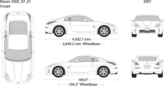 2007 Nissan 350Z V01 Vehicle Wrap Template