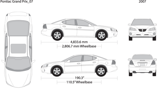2007 Pontiac Grand Prix V07 Vehicle Wrap Template