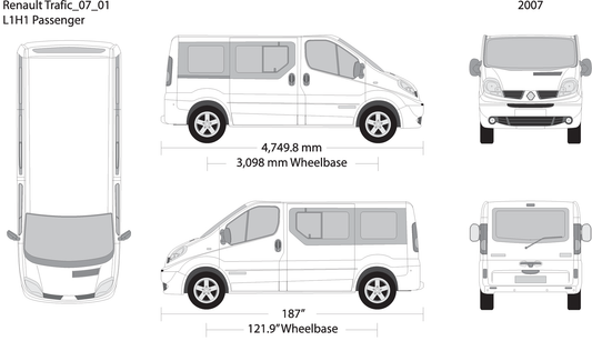 2007 Renault Trafic V01 Vehicle Wrap Template