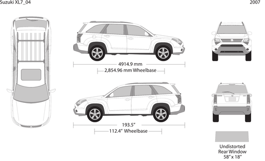2007 Suzuki XL7 vector wrap template, Design-Ready PDF - GravBase