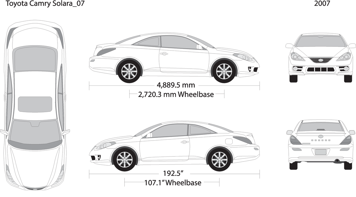 2007 Toyota Camry Solara V07 Vehicle Wrap Template