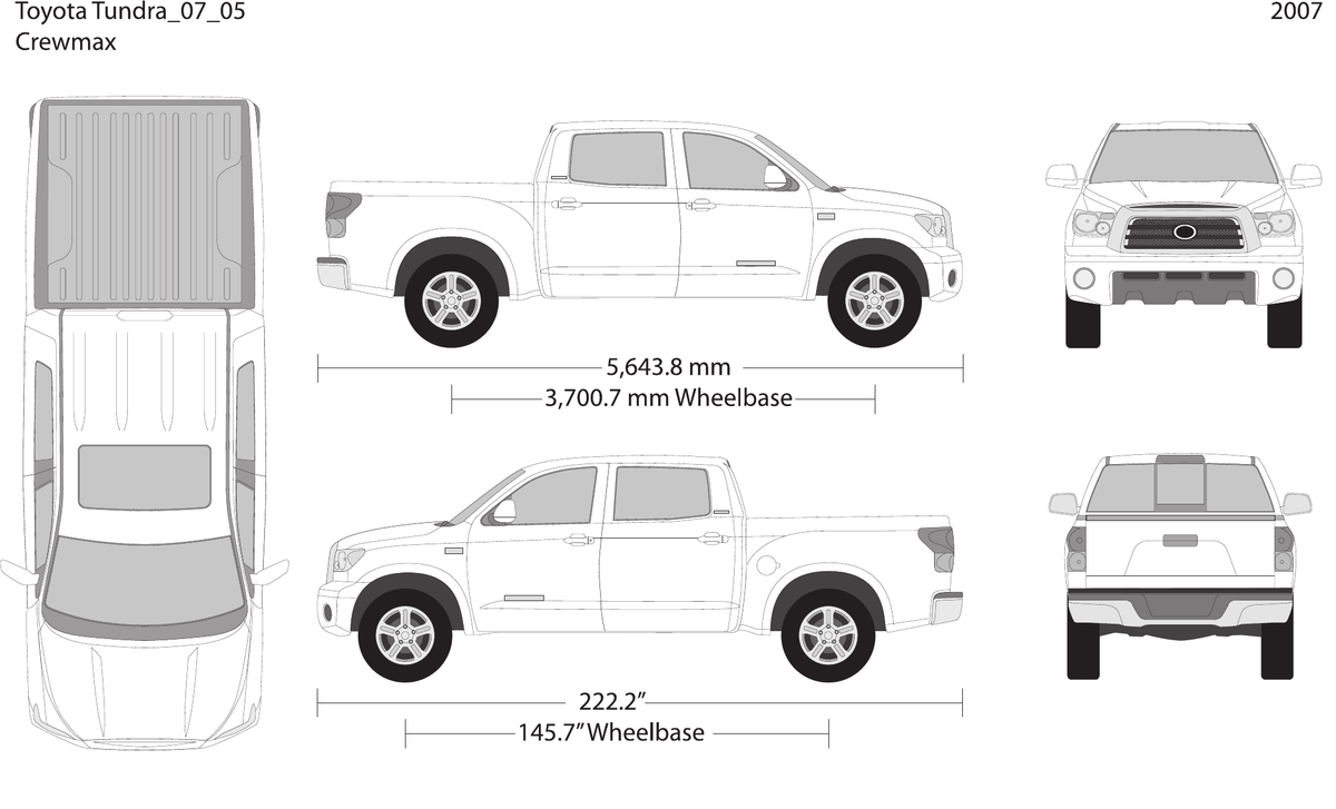 2007 Toyota Tundra vector wrap template V05, Design-Ready PDF - GravBase