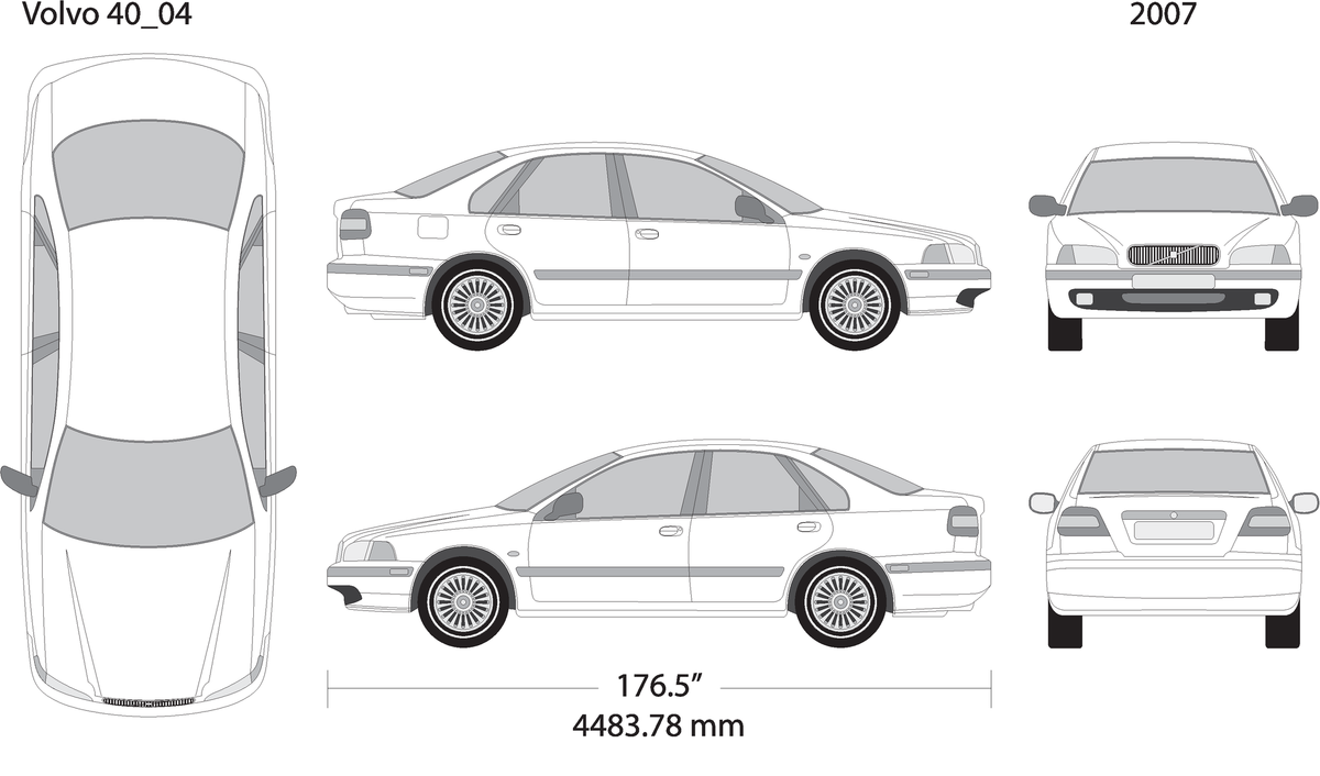 2007 Volvo Volvo 40 V04 Vehicle Wrap Template