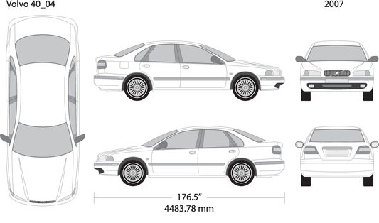 2007 Volvo Volvo 40 V04 Vehicle Wrap Template
