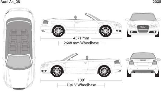 2008 Audi A4 Vector Wrap Template - GravBase