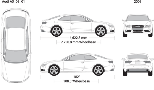2008 Audi A5 V01 Vehicle Wrap Template