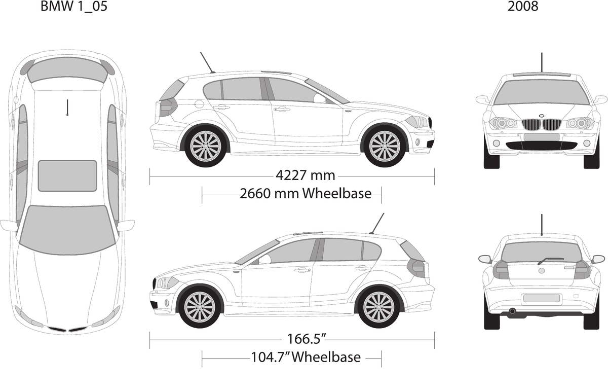 2008 BMW 1 vector wrap template, Design-Ready PDF - GravBase