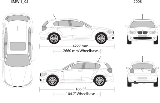 2008 BMW 1 vector wrap template, Design-Ready PDF - GravBase