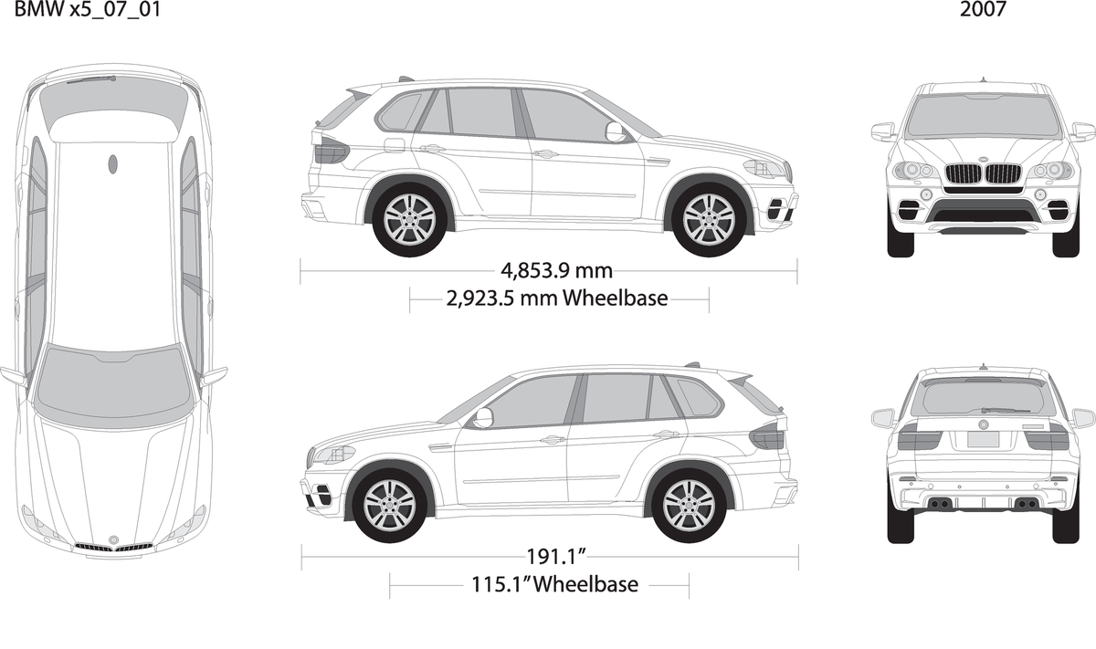 2008 Bmw X5 V01 Vehicle Wrap Template
