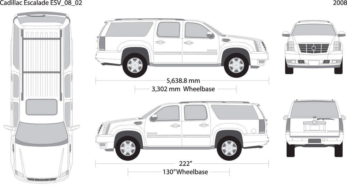 2008 Cadillac Escalade V02 Vehicle Wrap Template
