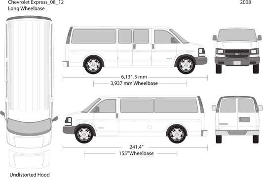 2008 Chevy Express Vector Wrap Template - GravBase