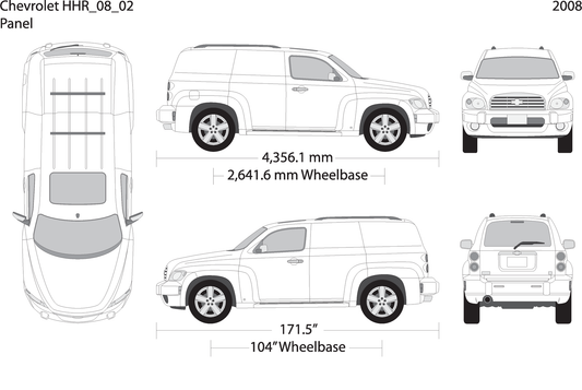 2008 Chevy Hhr V02 Vehicle Wrap Template