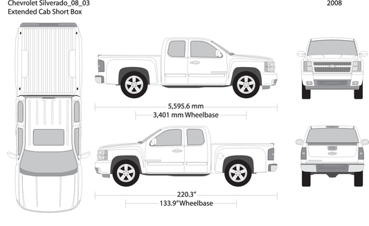 2008 Chevy Silverado 1500 V03 Vehicle Wrap Template