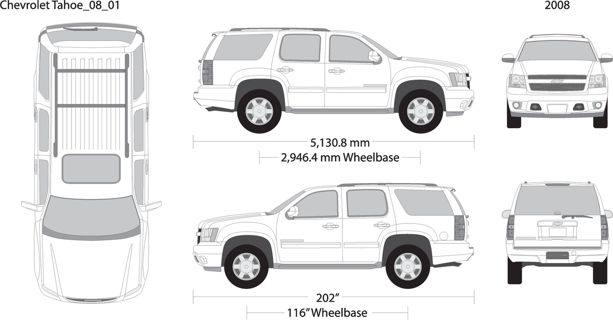 2008 Chevy Tahoe V01 Vehicle Wrap Template