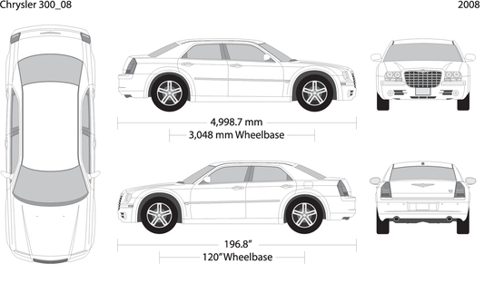 2008 Chrysler 300 V08 Vehicle Wrap Template