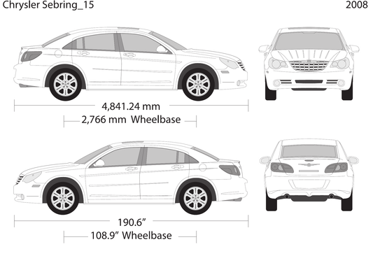 2008 Chrysler Sebring vector wrap template, Design-Ready PDF - GravBase