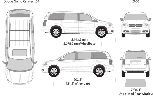 2008 Dodge Grand Caravan vector wrap template, Design-Ready PDF - GravBase