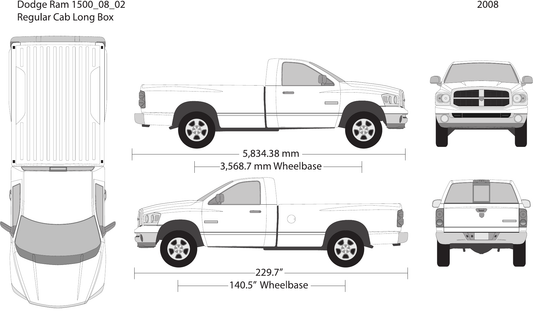2008 Dodge Ram 1500 vector wrap template V02, Design-Ready PDF - GravBase