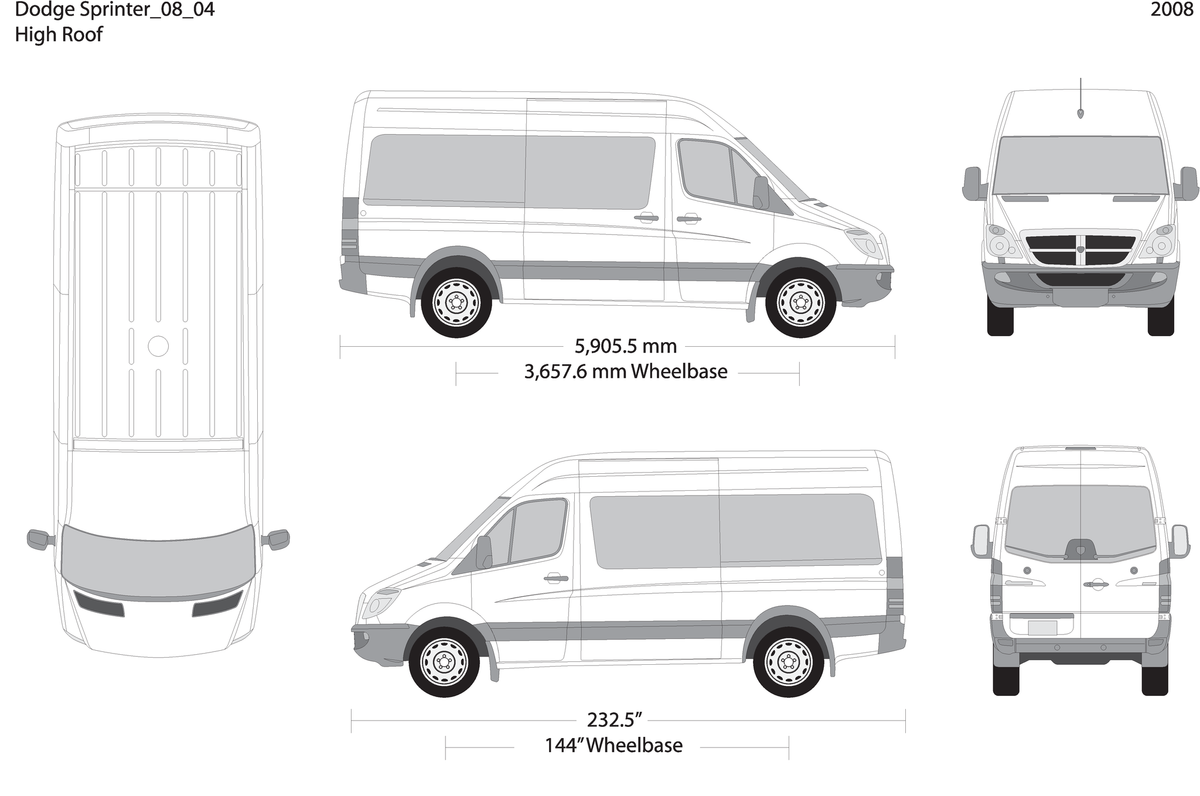 2008 Dodge Sprinter V04 Vehicle Wrap Template