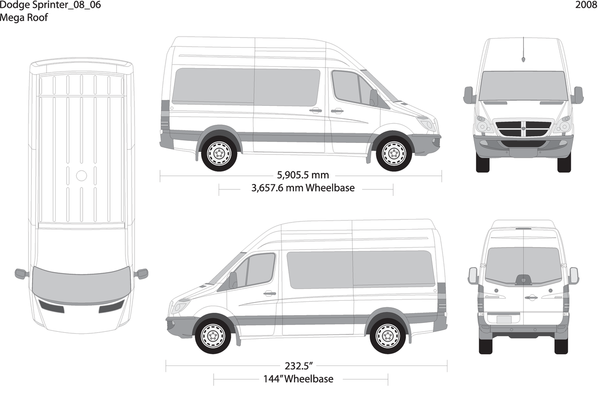 2008 Dodge Sprinter V06 Vehicle Wrap Template