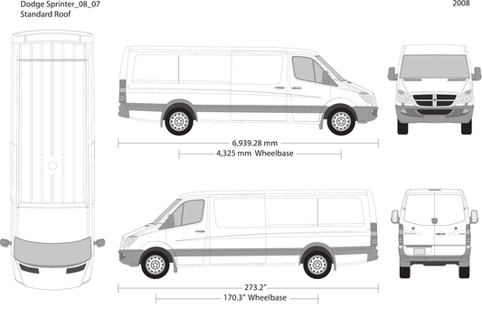 2008 Dodge Sprinter vector wrap template V07, Design-Ready PDF - GravBase