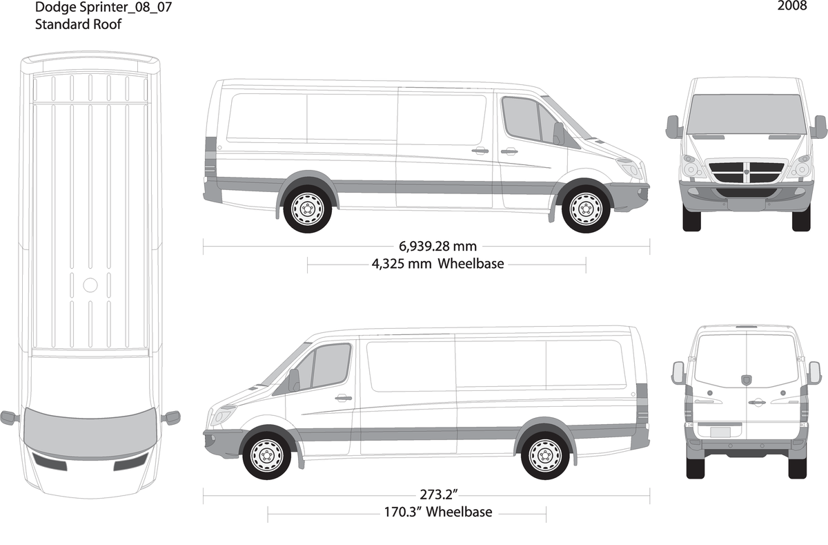 2008 Dodge Sprinter V07 Vehicle Wrap Template