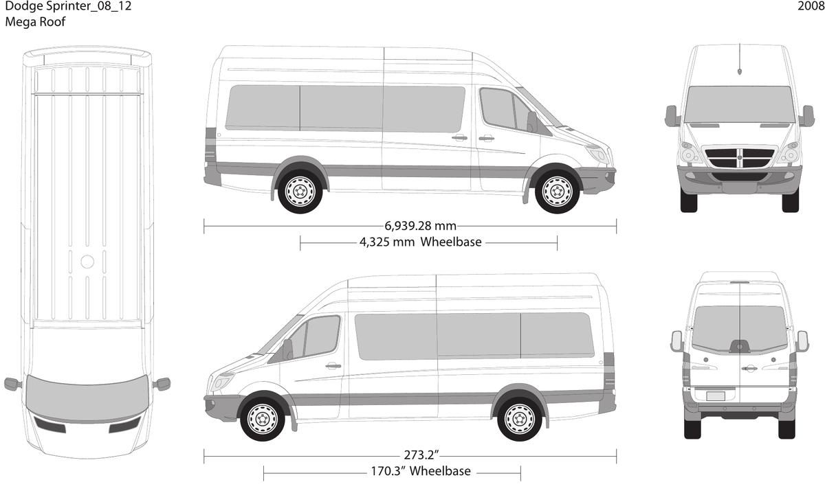 2008 Dodge Sprinter vector wrap template V12, Design-Ready PDF - GravBase