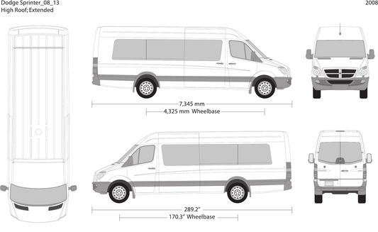 2008 Dodge Sprinter vector wrap template V14, Design-Ready PDF - GravBase