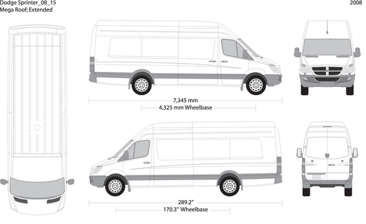 2008 Dodge Sprinter V15 Vehicle Wrap Template