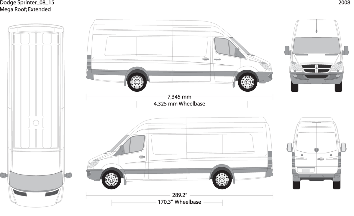 2008 Dodge Sprinter V15 Vehicle Wrap Template