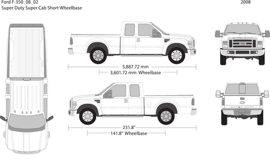 2008 Ford F-350 Vector Wrap Template - GravBase