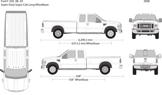 2008 Ford F-350 Vector Wrap Template - GravBase