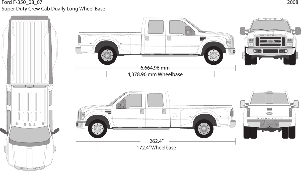 2008 Ford F-350 vector wrap template V07, Design-Ready PDF - GravBase