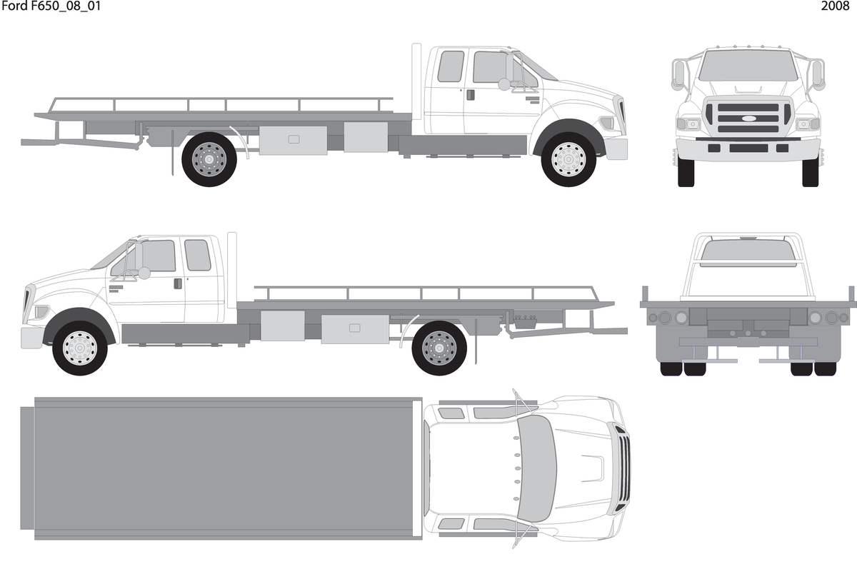 2008 Ford F 650 V01 Vehicle Wrap Template
