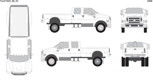 2008 Ford F 650 V03 Vehicle Wrap Template