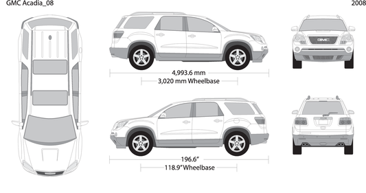 2008 Gmc Acadia V08 Vehicle Wrap Template
