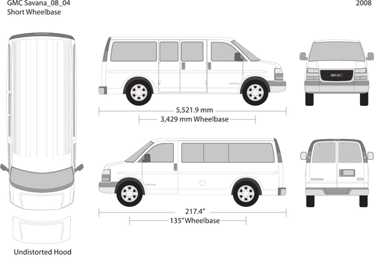 2008 GMC Savana Vector Wrap Template - GravBase
