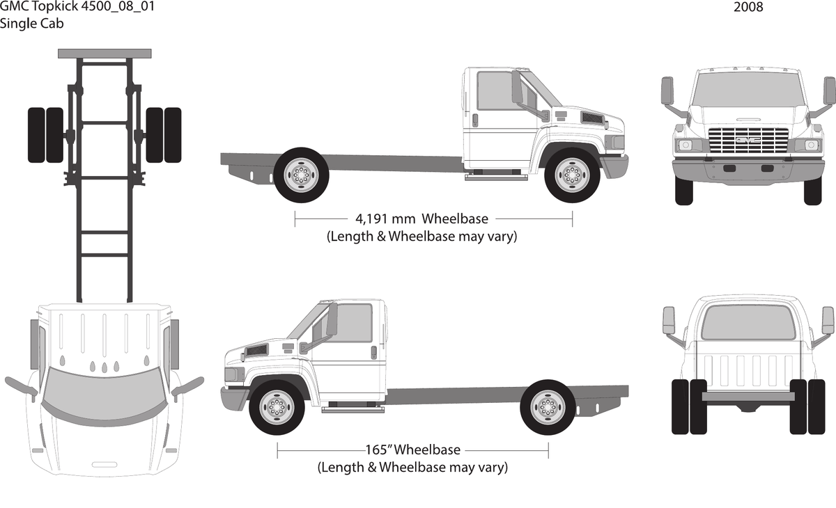2008 GMC Topkick 4500 vector wrap template V01, Design-Ready PDF - GravBase