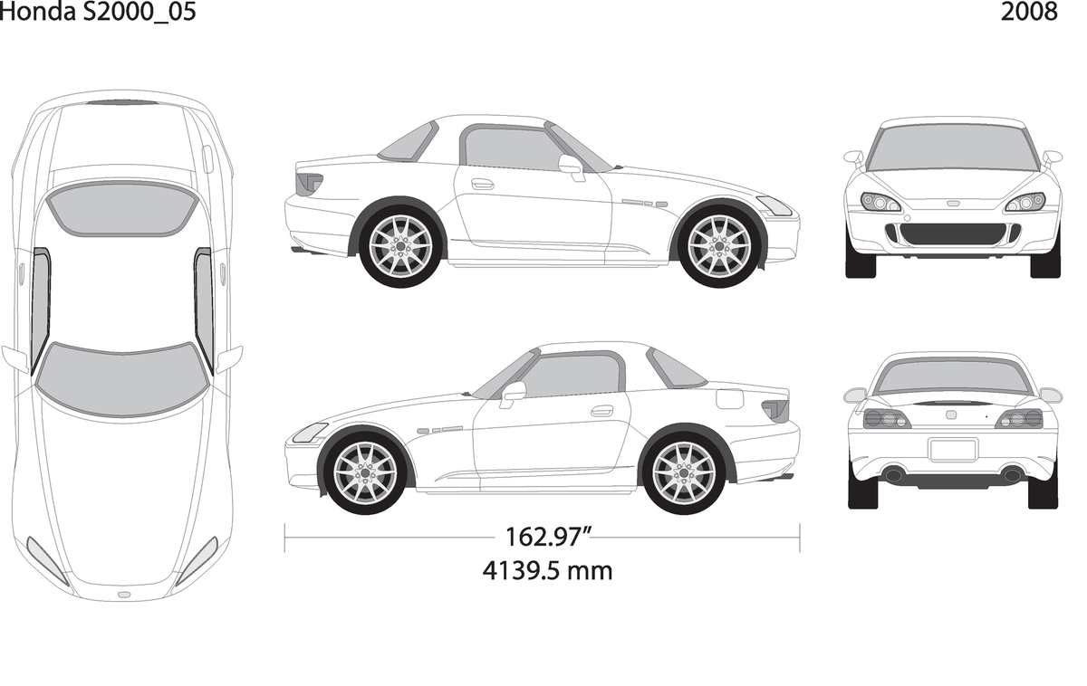 2008 Honda S2000 V05 Vehicle Wrap Template