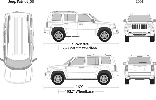 2008 Jeep Patriot V08 Vehicle Wrap Template