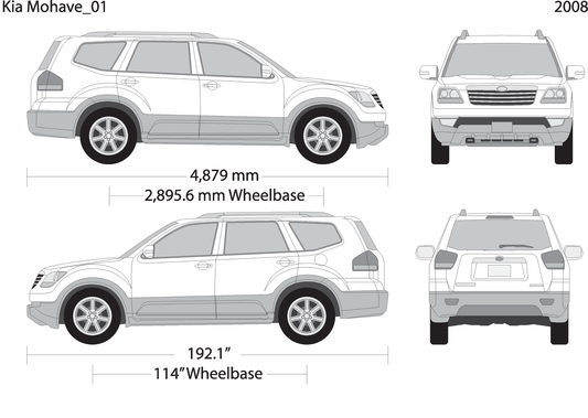 2008 Kia Mohave V01 Vehicle Wrap Template