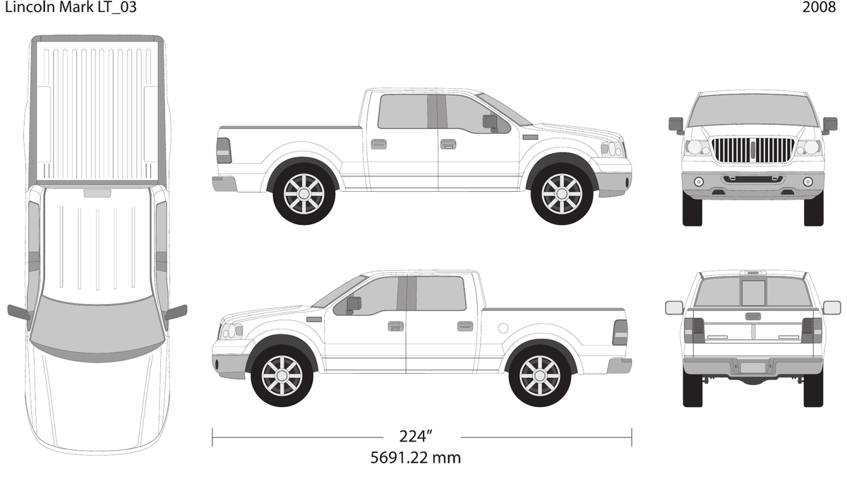 2008 Lincoln Mark LT vector wrap template, Design-Ready PDF - GravBase