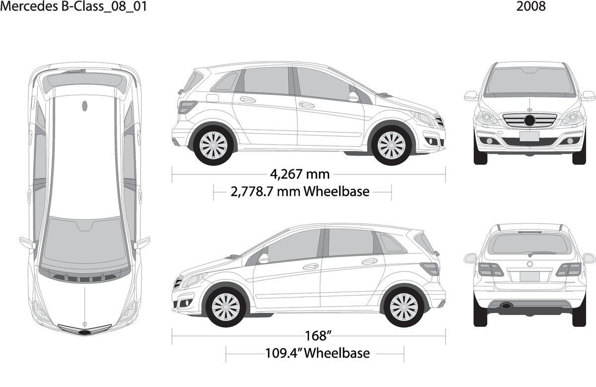 2008 Mercedes B Class V01 Vehicle Wrap Template