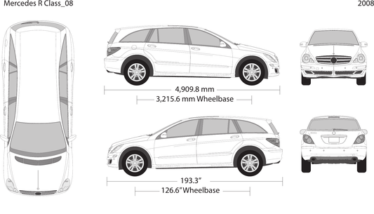 2008 Mercedes R-Class Vector Wrap Template - GravBase