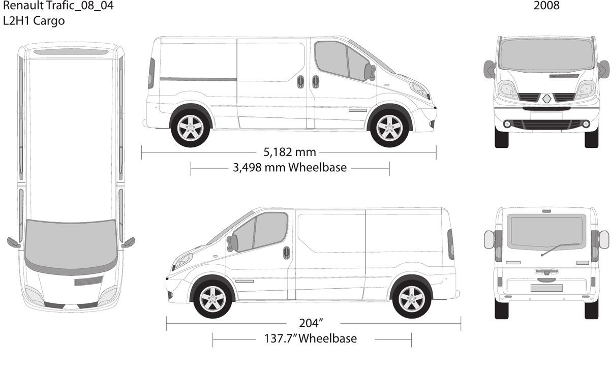 2008 Renault Trafic vector wrap template V04, Design-Ready PDF - GravBase