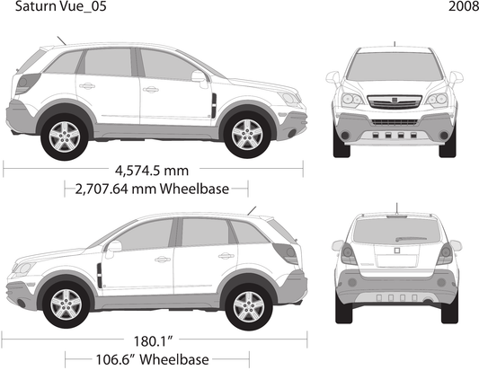 2008 Saturn Vue vector wrap template, Design-Ready PDF - GravBase