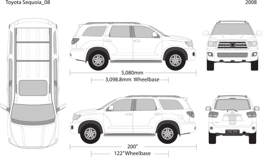 2008 Toyota Sequoia Vector Wrap Template - GravBase