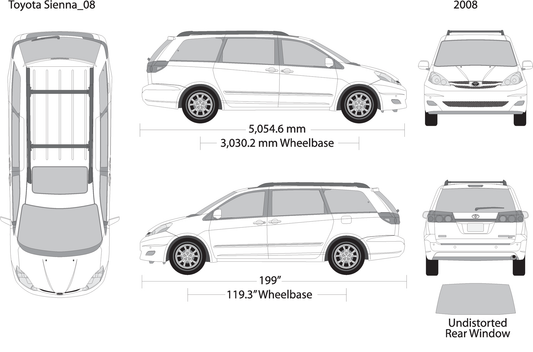 2008 Toyota Sienna V08 Vehicle Wrap Template