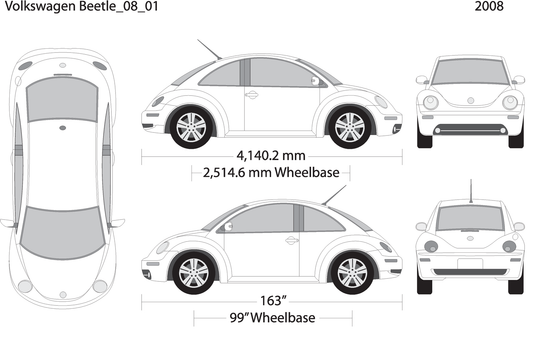 2008 Volkswagen Beetle V01 Vehicle Wrap Template