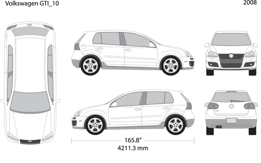 2008 Volkswagen Gti V10 Vehicle Wrap Template